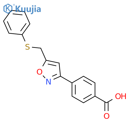 Benzoic acid, 4-[5-[(phenylthio)methyl]-3-isoxazolyl]- structure