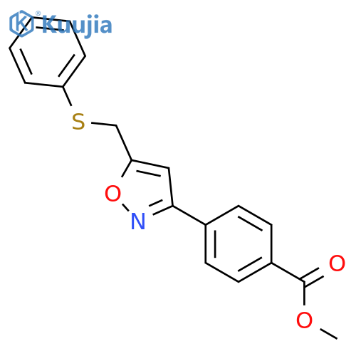 Benzoic acid, 4-[5-[(phenylthio)methyl]-3-isoxazolyl]-, methyl ester structure