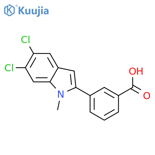 Benzoic acid, 3-(5,6-dichloro-1-methyl-1H-indol-2-yl)- structure