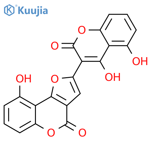 4H-Furo[3,2-c][1]benzopyran-4-one, 2-(4,5-dihydroxy-2-oxo-2H-1-benzopyran-3-yl)-9-hydroxy- structure