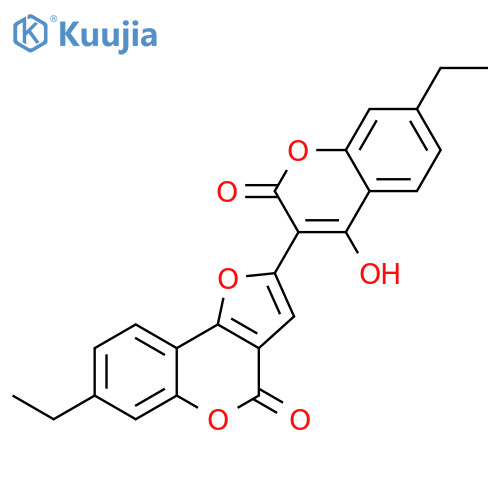 4H-Furo[3,2-c][1]benzopyran-4-one,7-ethyl-2-(7-ethyl-4-hydroxy-2-oxo-2H-1-benzopyran-3-yl)- structure