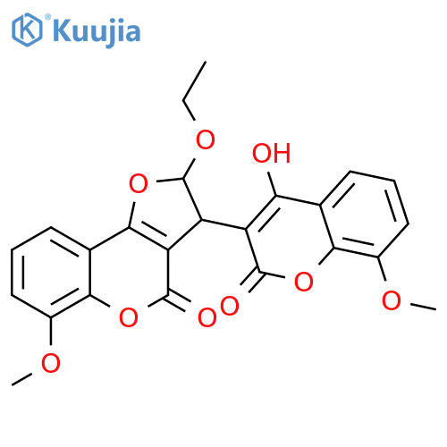 4H-Furo[3,2-c][1]benzopyran-4-one,2-ethoxy-2,3-dihydro-3-(4-hydroxy-8-methoxy-2-oxo-2H-1-benzopyran-3-yl)-6-methoxy- structure