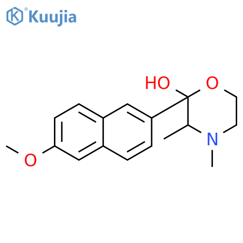 2-Morpholinol, 2-(6-methoxy-2-naphthalenyl)-3,4-dimethyl- structure