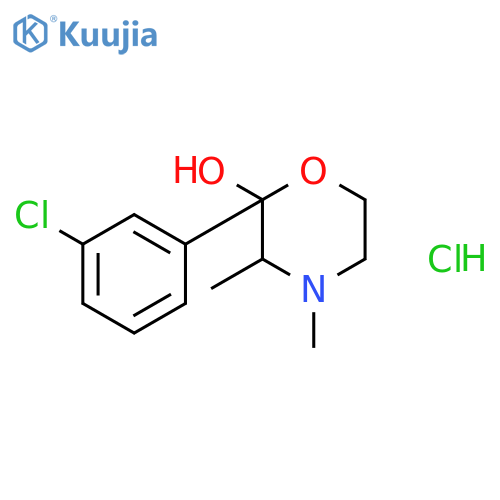2-Morpholinol, 2-(3-chlorophenyl)-3,4-dimethyl-, hydrochloride structure