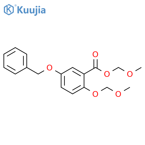 Benzoic acid, 2-(methoxymethoxy)-5-(phenylmethoxy)-, methoxymethyl ester structure