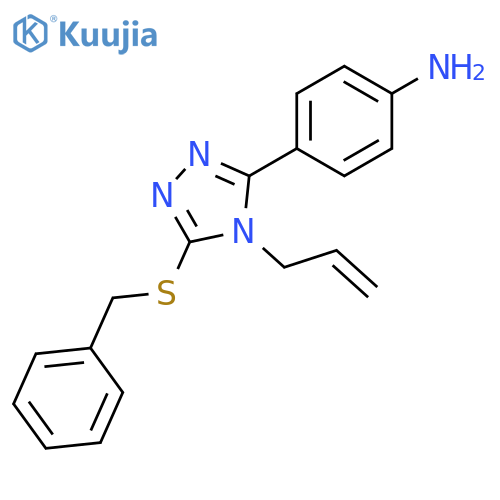Benzenamine,4-[5-[(phenylmethyl)thio]-4-(2-propenyl)-4H-1,2,4-triazol-3-yl]- structure