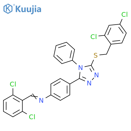 Benzenamine,N-[(2,6-dichlorophenyl)methylene]-4-[5-[[(2,4-dichlorophenyl)methyl]thio]-4-phenyl-4H-1,2,4-triazol-3-yl]- structure