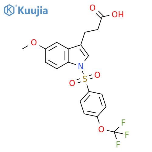 1H-Indole-3-propanoic acid,5-methoxy-1-[[4-(trifluoromethoxy)phenyl]sulfonyl]- structure