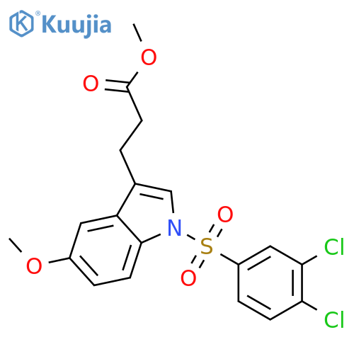 1H-Indole-3-propanoic acid,1-[(3,4-dichlorophenyl)sulfonyl]-5-methoxy-, methyl ester structure