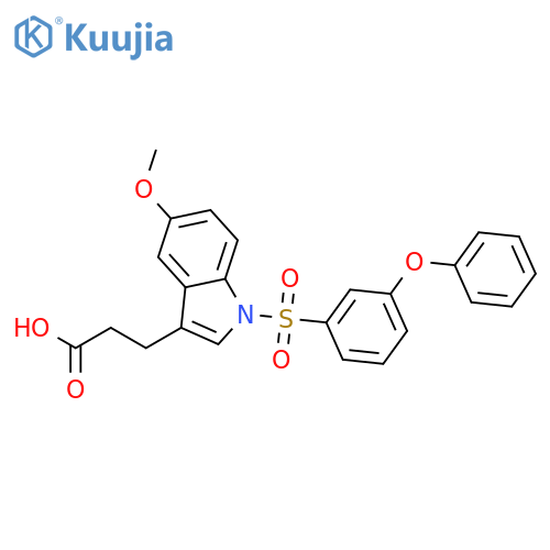 1H-Indole-3-propanoic acid, 5-methoxy-1-[(3-phenoxyphenyl)sulfonyl]- structure
