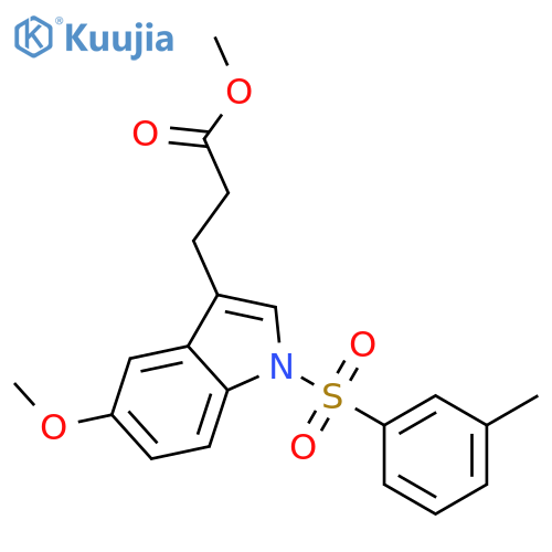 1H-Indole-3-propanoic acid, 5-methoxy-1-[(3-methylphenyl)sulfonyl]-,methyl ester structure