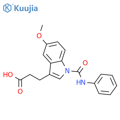 1H-Indole-3-propanoic acid, 5-methoxy-1-[(phenylamino)carbonyl]- structure