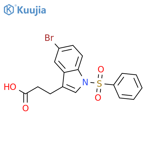 1H-Indole-3-propanoic acid, 5-bromo-1-(phenylsulfonyl)- structure