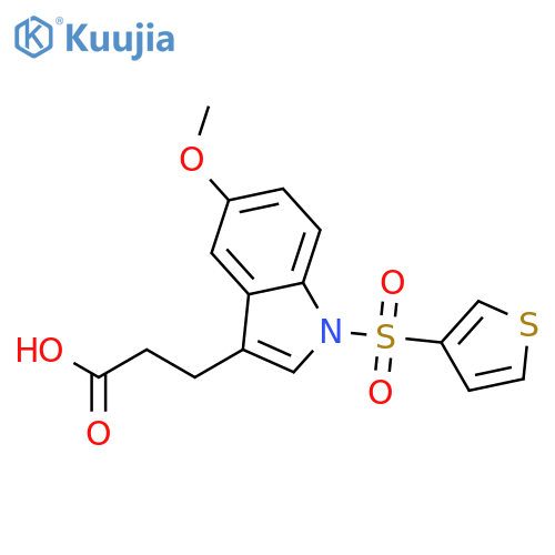 1H-Indole-3-propanoic acid, 5-methoxy-1-(3-thienylsulfonyl)- structure