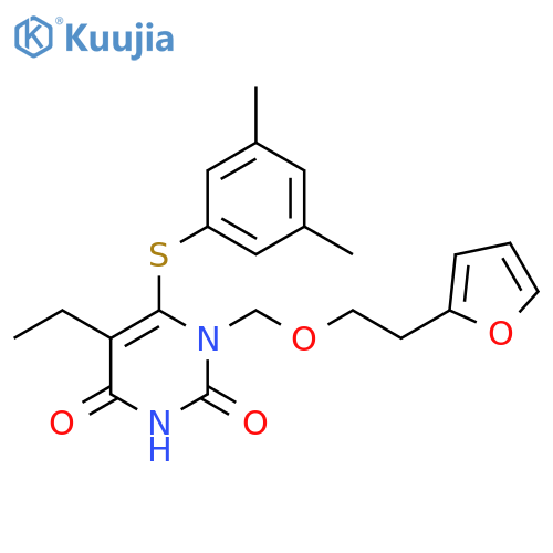 2,4(1H,3H)-Pyrimidinedione, 6-[(3,5-dimethylphenyl)thio]-5-ethyl-1-[[2-(2-furanyl)ethoxy]methyl]- structure