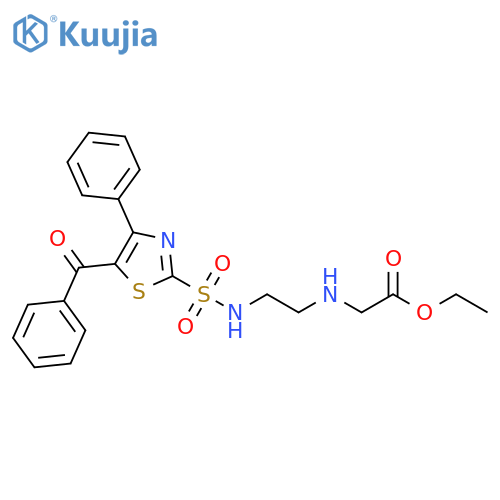 Glycine, N-[2-[[(5-benzoyl-4-phenyl-2-thiazolyl)sulfonyl]amino]ethyl]-,ethyl ester structure