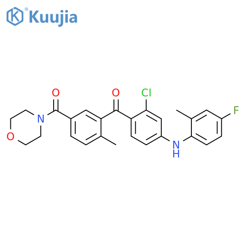 Morpholine, 4-[3-[2-chloro-4-[(4-fluoro-2-methylphenyl)amino]benzoyl]-4-methylbenzoyl]- (9CI) structure