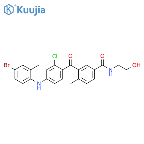 Benzamide, 3-[4-[(4-bromo-2-methylphenyl)amino]-2-chlorobenzoyl]-N-(2-hydroxyethyl)-4-methyl- structure