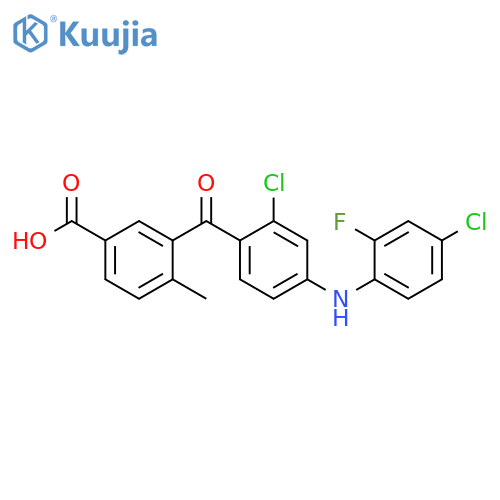 Benzoic acid,3-[2-chloro-4-[(4-chloro-2-fluorophenyl)amino]benzoyl]-4-methyl- structure