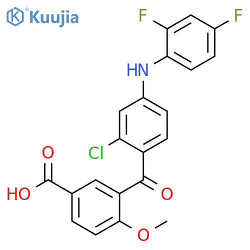 Benzoic acid, 3-[2-chloro-4-[(2,4-difluorophenyl)amino]benzoyl]-4-methoxy- structure