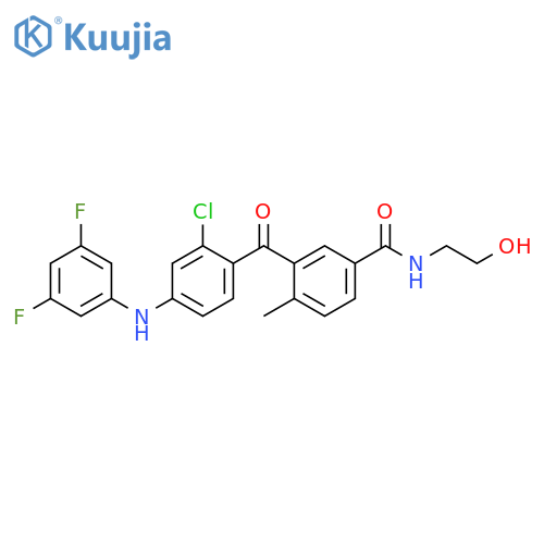 Benzamide, 3-[2-chloro-4-[(3,5-difluorophenyl)amino]benzoyl]-N-(2-hydroxyethyl)-4-methyl- structure