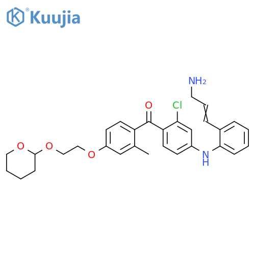Methanone, [4-[[2-(3-amino-1-propen-1-yl)phenyl]amino]-2-chlorophenyl][2-methyl-4-[2-[(tetrahydro-2H-pyran-2-yl)oxy]ethoxy]phenyl]- structure