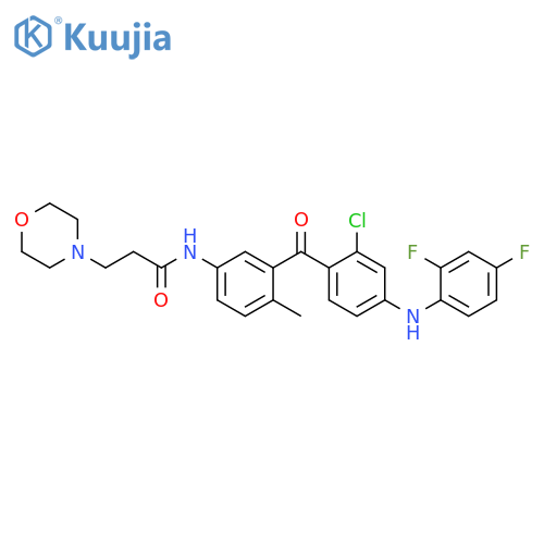 4-Morpholinepropanamide, N-[3-[2-chloro-4-[(2,4-difluorophenyl)amino]benzoyl]-4-methylphenyl]- structure