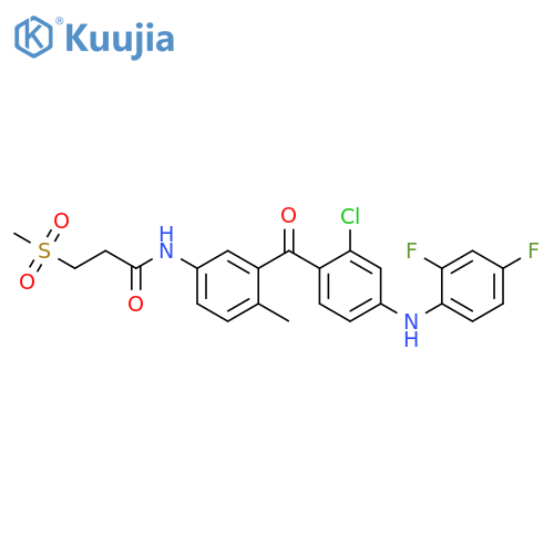 Propanamide, N-[3-[2-chloro-4-[(2,4-difluorophenyl)amino]benzoyl]-4-methylphenyl]-3-(methylsulfonyl)- structure