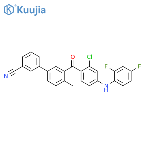 [1,1'-Biphenyl]-3-carbonitrile,3'-[2-chloro-4-[(2,4-difluorophenyl)amino]benzoyl]-4'-methyl- structure
