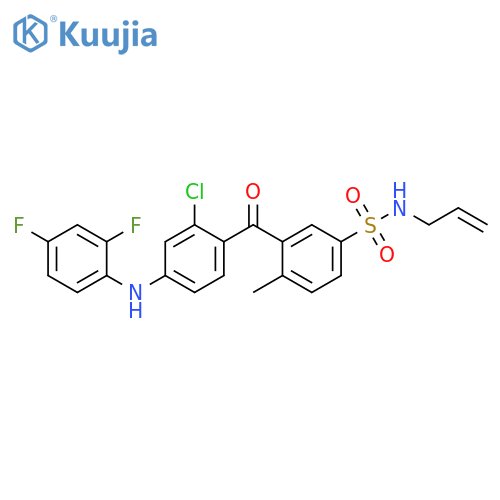 Benzenesulfonamide, 3-[2-chloro-4-[(2,4-difluorophenyl)amino]benzoyl]-4-methyl-N-2-propen-1-yl- structure