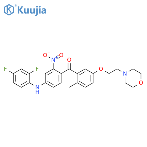 Methanone,[4-[(2,4-difluorophenyl)amino]-2-nitrophenyl][2-methyl-5-[2-(4-morpholinyl)ethoxy]phenyl]- structure