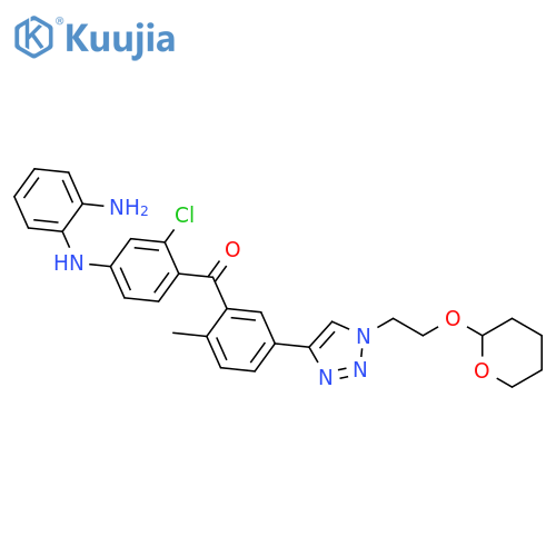 Methanone, [4-[(2-aminophenyl)amino]-2-chlorophenyl][2-methyl-5-[1-[2-[(tetrahydro-2H-pyran-2-yl)oxy]ethyl]-1H-1,2,3-triazol-4-yl]phenyl]- structure