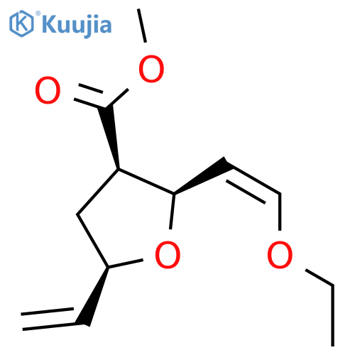 3-Furancarboxylic acid, 5-ethenyl-2-[(1Z)-2-ethoxyethenyl]tetrahydro-,methyl ester, (2R,3R,5R)-rel- structure