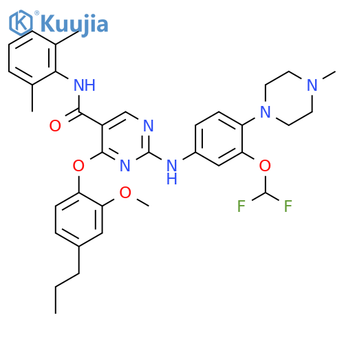 5-Pyrimidinecarboxamide,2-[[3-(difluoromethoxy)-4-(4-methyl-1-piperazinyl)phenyl]amino]-N-(2,6-dimethylphenyl)-4-(2-methoxy-4-propylphenoxy)- structure