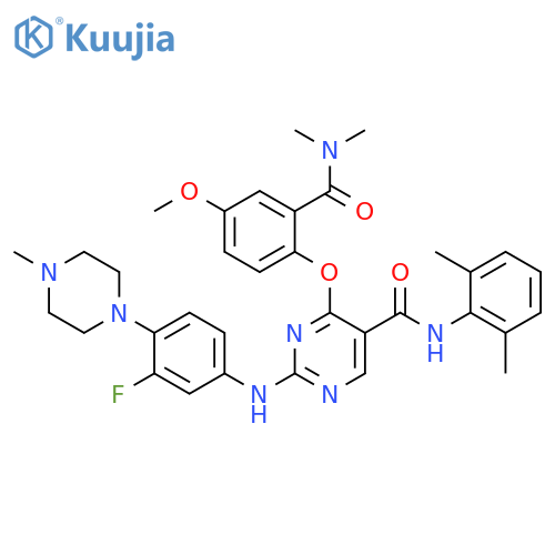 5-Pyrimidinecarboxamide,4-[2-[(dimethylamino)carbonyl]-4-methoxyphenoxy]-N-(2,6-dimethylphenyl)-2-[[3-fluoro-4-(4-methyl-1-piperazinyl)phenyl]amino]- structure