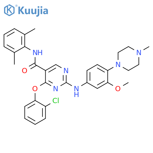 5-Pyrimidinecarboxamide,4-(2-chlorophenoxy)-N-(2,6-dimethylphenyl)-2-[[3-methoxy-4-(4-methyl-1-piperazinyl)phenyl]amino]- structure