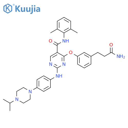 5-Pyrimidinecarboxamide,4-[3-(3-amino-3-oxopropyl)phenoxy]-N-(2,6-dimethylphenyl)-2-[[4-[4-(1-methylethyl)-1-piperazinyl]phenyl]amino]- structure