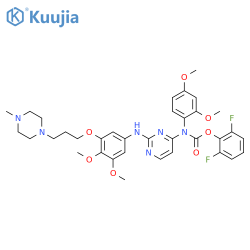 Carbamic acid,[2-[[3,4-dimethoxy-5-[3-(4-methyl-1-piperazinyl)propoxy]phenyl]amino]-4-pyrimidinyl](2,4-dimethoxyphenyl)-, 2,6-difluorophenyl ester structure