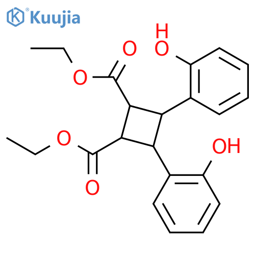 1,2-Cyclobutanedicarboxylic acid, 3,4-bis(2-hydroxyphenyl)-, diethylester, (1S,2S,3S,4S)- structure