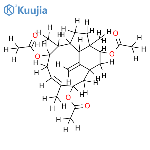 3alpha,9beta,13alpha-trihydroxy-11(12),15(17)-trinervitadiene-3,9,13-triacetate structure