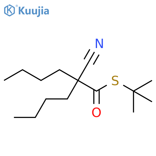Hexanethioic acid, 2-butyl-2-cyano-, S-(1,1-dimethylethyl) ester structure