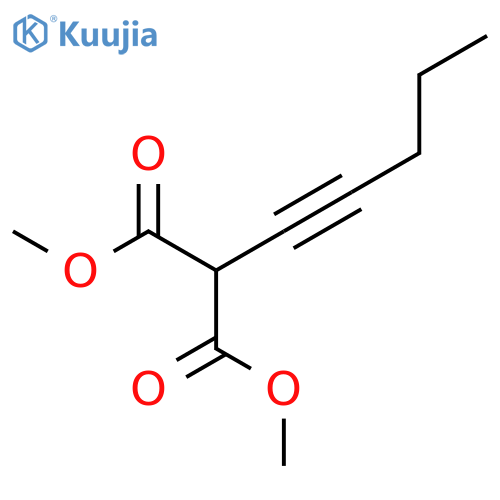 Propanedioic acid, 2-pentynyl-, dimethyl ester structure