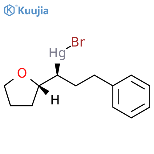 Mercury, [rel-(1R)-3-phenyl-1-[(2R)-tetrahydro-2-furanyl]propyl]bromo- structure