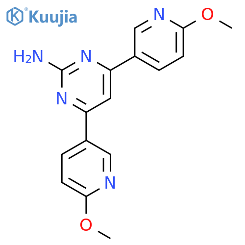 2-Pyrimidinamine, 4,6-bis(6-methoxy-3-pyridinyl)- structure