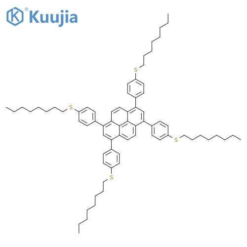 Pyrene, 1,3,6,8-tetrakis[4-(octylthio)phenyl]- structure