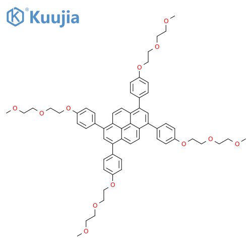 Pyrene, 1,3,6,8-tetrakis[4-[2-(2-methoxyethoxy)ethoxy]phenyl]- structure