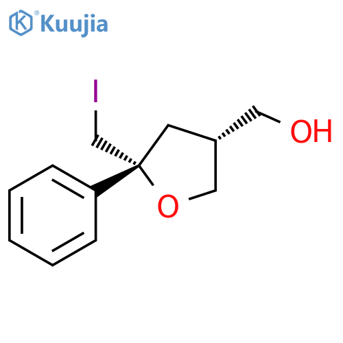 3-Furanmethanol, tetrahydro-5-(iodomethyl)-5-phenyl-, (3R,5R)-rel- structure