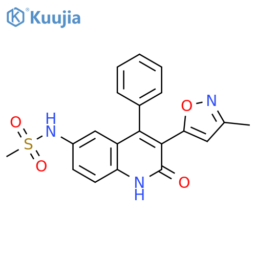 Methanesulfonamide,N-[1,2-dihydro-3-(3-methyl-5-isoxazolyl)-2-oxo-4-phenyl-6-quinolinyl]- structure