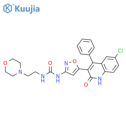 Urea,N-[5-(6-chloro-1,2-dihydro-2-oxo-4-phenyl-3-quinolinyl)-3-isoxazolyl]-N'-[2-(4-morpholinyl)ethyl]- structure