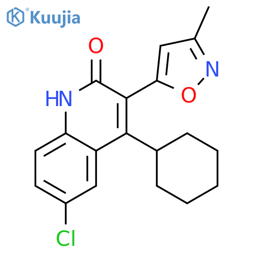 2(1H)-Quinolinone, 6-chloro-4-cyclohexyl-3-(3-methyl-5-isoxazolyl)- structure